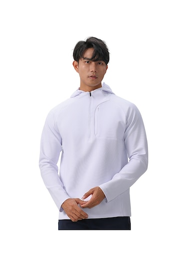 Erkek Sonbahar/kış Spor Günlük Slim Fit Kapüşonlu Ceket Beyaz