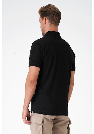 Mecanık Casual Ryker Polo T-shirt Cırtlı Siyah