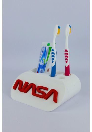 Nasa - Dekoratif Diş Fırçalık Beyaz