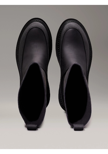 Calvin Klein Kadın Deri Yağmur Botları Yw0yw015590gj Siyah