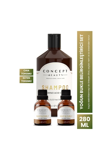 Concept Beauty Bukle Belirginleştirici Şampuan 240 ML + Wavy Curly Shot 2 x 20 ML
