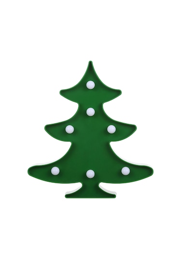 Yaratıcı Noel Ağacı Şekli Sıcak Beyaz Led Dekorasyon Işık, 2 X Aa Pil Powered Parti Festivali Masa Düğün Lambası Gece Lambası Yeşil Diğer