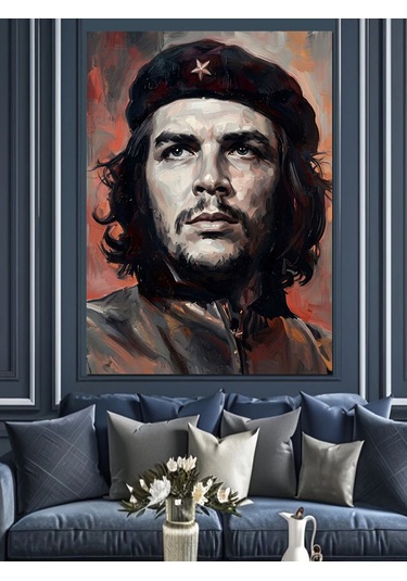 Che Guevara Klasik Devrimci Portresi Dekoratif Kanvas - Mdf Ahşap Tablo