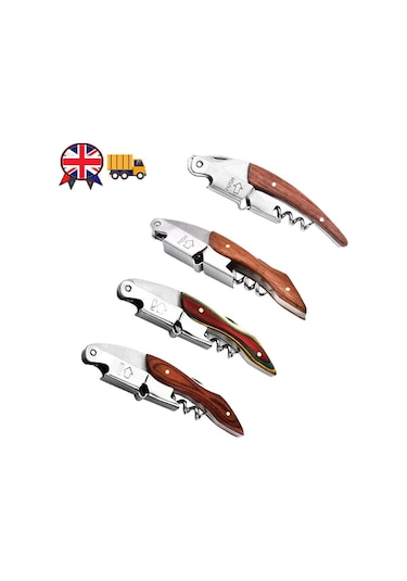 Soulader Profesyonel Manuel Şarap Açacağı - Paslanmaz Çelik Burgulu Sommelier Seti Siyah