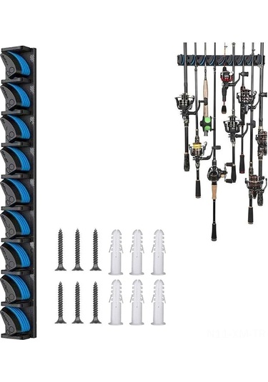 Ximistore9 Duvarlı Olta Tutucu, Ev/depo İçin Çok Amaçlı Olta Saklama Ve Gösterim Aracı, Sağlam Montajlı Olta Stantı