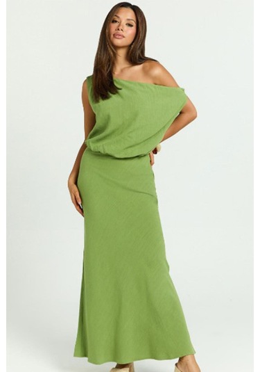 Madmext Madmext Mint Yeşili Düşük Omuz Elbise Mg2349 Mint Yeşili