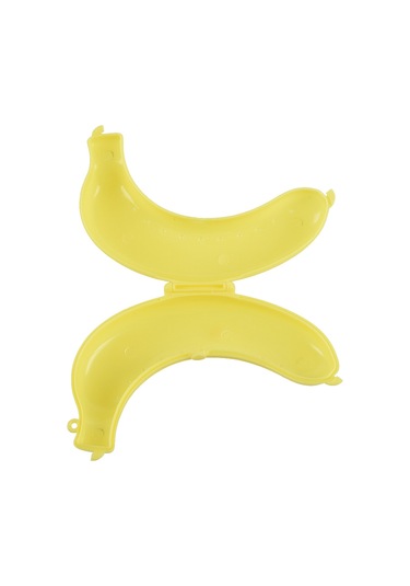 Leasetake Banana Case Öğle Yemeği Kutusu Koruyucu Kap Tutucu Taşıyıcı Depolama - Sarı Sarı