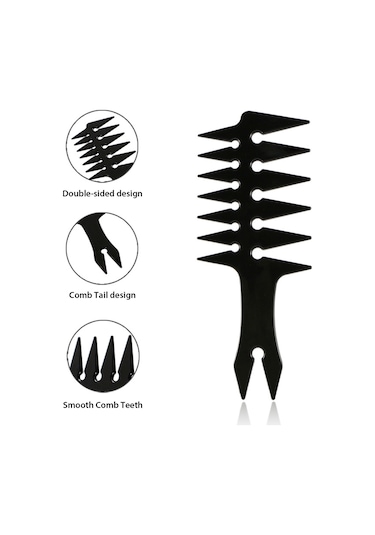 Geeroyoo Erkekler İçin Retro Saç Şekillendirme Tarağı, Çift Taraflı Tasarım, Yüksek Kaliteli Pp Malzeme, Kolay Taşınabilir, Beyaz