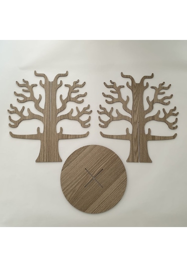 1 Fark - Ahşap Takı Ağacı -Takı Standı - Takı Düzenleyici  - Meşe