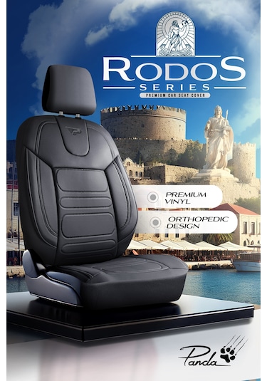 Füme - Füme Panda Rodos Serisi Deri Ortopedik Oto Koltuk Kılıfı - Tam Set