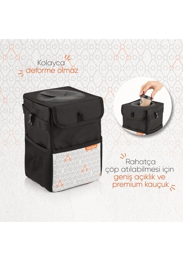 Gezenbebe Araba İçin Çöp Çantası Siyah