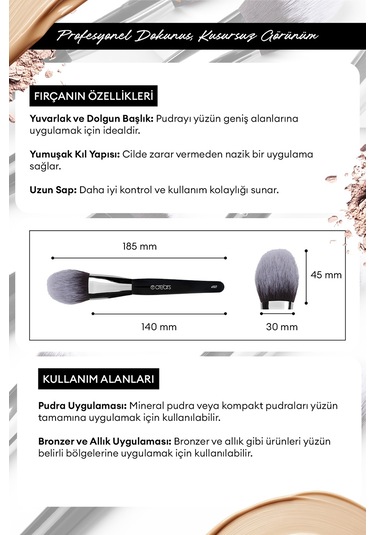 Konik Pudra Fırçası Cre'ars Powder Brush 107
