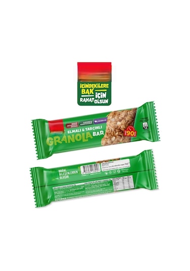 Mey İthalat Granola Bar 25 Gr Elmalı Ve Tarçınlı