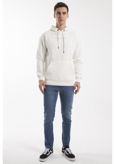Cold Train Kırık Beyaz Hoodıe Sweatshırt Kırık Beyaz