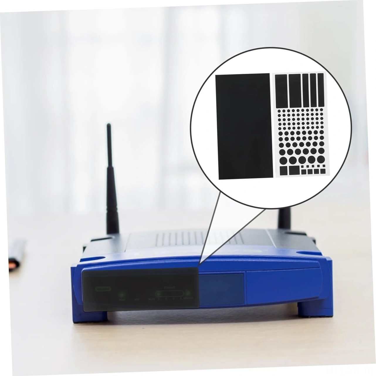 Xiyyadms Siyah Işık Engelleyici Pvc Sticker, Otomatik Yapışkan Gölgelik Film, Led Işık Kapatıcı Örtü 2 Adet: Kesik + Tam Siyah