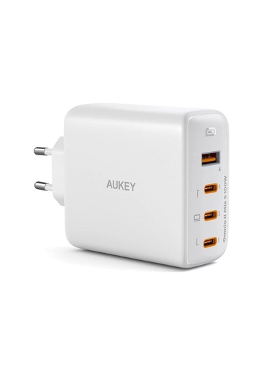 Aukey Pa-b7s-wh 100w Dört Bağlantı Noktalı Pd Gan Duvar Şarj Cihazı