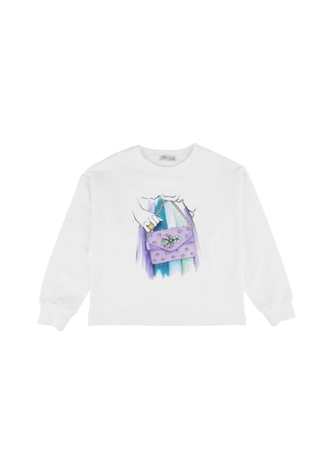 Bestkids Kız Çocuk Baskılı Sweatshirt 6-14 Yaş 14323 001