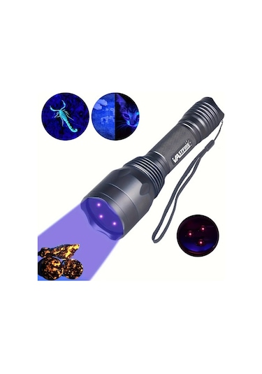 Chuangyinshop Yüksek Güçlü 395nm Siyah Işık 1led Uv Fener Şarj Edilebilir Reçine Kürleme Taş Ve Akrep Arama Altın