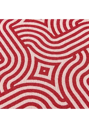 Evidea Soft Geometrik Desenli Çift Kişilik Yatak Örtüsü - Kırmızı - 225x250 Cm Kırmızı