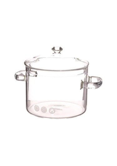 Novahub Dayanıklı Borosilikat Cam 2l Yemek Tenceresi - Tüm Ocaklarla Uyumlu, Kolay Temizlenir Şeffaf Şeffaf