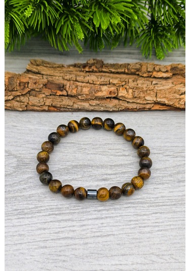 Kaplangözü Tesbih Ve Bileklik Doğal Taş Set 8 Mm Bt034 Kahverengi - Siyah