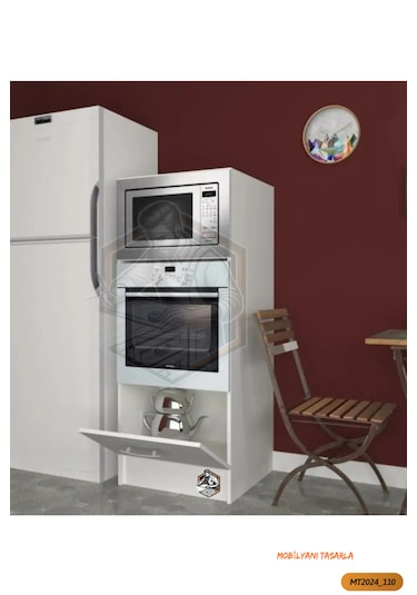 Tamamı Mdf Çok Amaçlı Tek Kapaklı Ankastre Ve Mini Fırın Dolabı