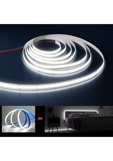 Forlife 320 Ledli 12 Volt İç Mekan Cob Şerit Led 5 Metre + Beyaz