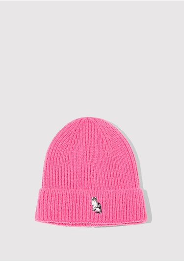 Mavi - Kedi Nakışlı Pembe Bere 1913941-28396 Pembe