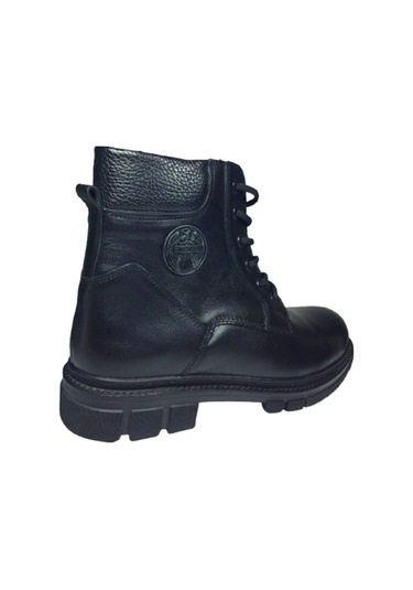 2007 Ortopedikal Hrl1234 Klt Siyah Erkek Bot % 100 Deri Bağcıklı + Fermuarlı Siyah
