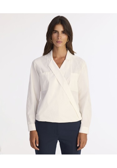 Yargıcı Regular Kırlangıç Yaka Uzun Kol Bluz 25kkbl6008x 002 Beyaz