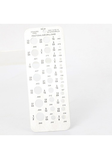 Homyl Boyut Uçları Ölçüm Matkap Ölçer 1/16-1/2" Ölçü