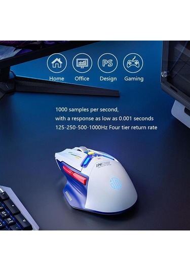 Inphıc In9 Kablolu / Bluetooth 5.0 / 2.4g Kablosuz Fare Oyun Ofis Ev Bilgisayarı Dizüstü Bilgisayar Mouse