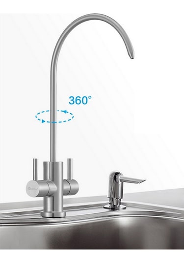 Çift yollu SUS304 İnox Paslanmaz çelik su arıtma musluğu