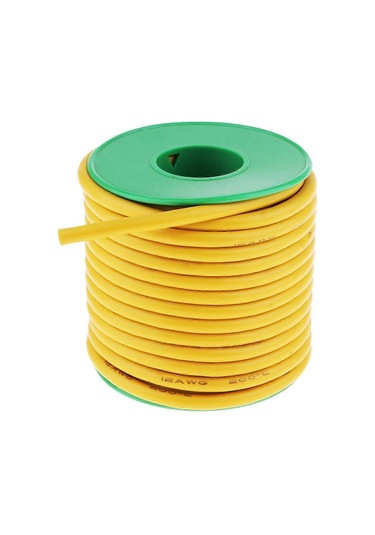 12 Awg Silikon Kablo Esnek 7 Metre Yüksek Sıcaklık Silikon Kablo Sarı