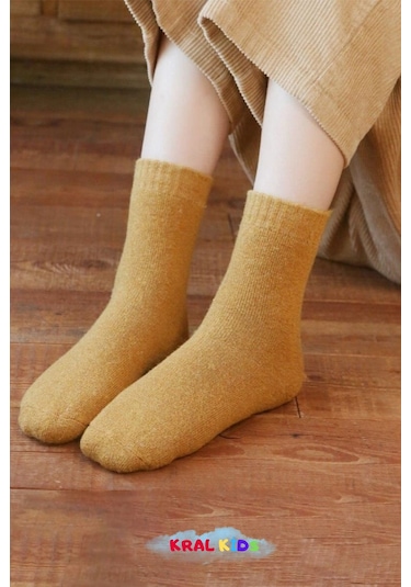 Kız - Erkek 5 Çift Çocuk Termal Çorap Kışlık Kalın Havlu Pamuklu, Renkli Set ÇoK Renkli