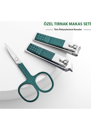 Hymark 6 Parça Deri Çantalı Manikür Pedikür Özel Tırnak Makası Seti