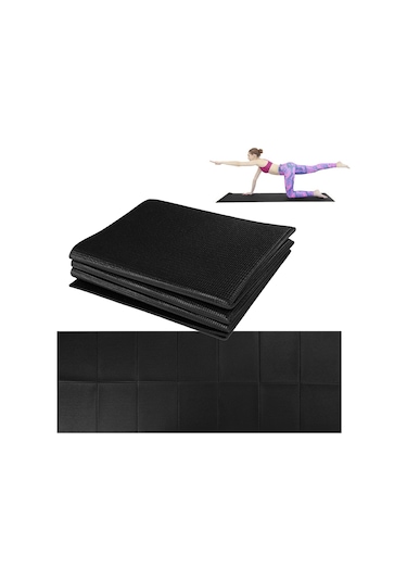 Ranyeek Siyah Pvc Hareket Egzersiz Matı, İç Çekişme Kullanıma Uygun, Taşınabilir Katlanabilir Spor Ped Siyah