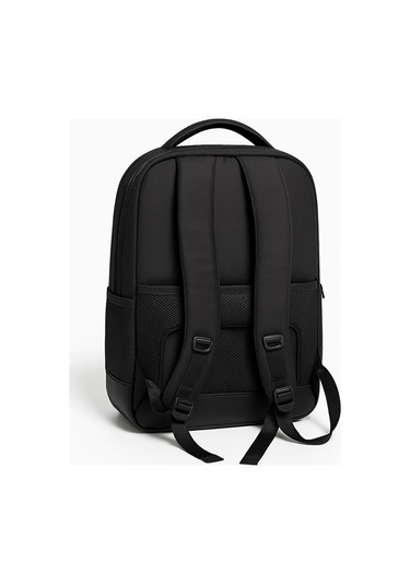 Laptop Sırt Çantası 15.6 İnç - Deri Detay, Su Geçirmez, Hafif, Çok Gözlü 8683255013968 Siyah