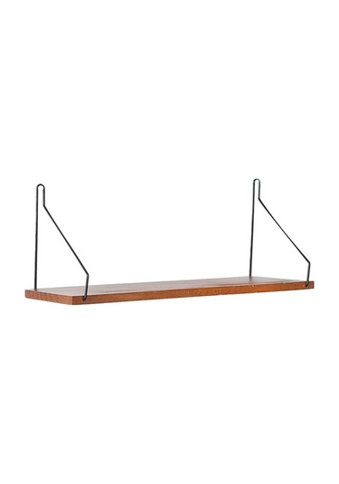 Ulzyvf Ahşap Ve Metal Duvara Monte Raf - Çok Amaçlı Dekoratif Depolama Ünitesi Kahverengi Kahverengi