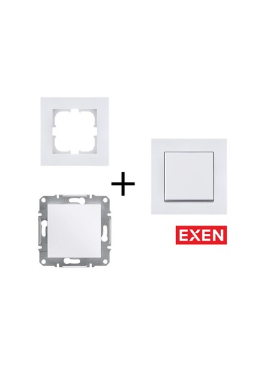 Exen Karell Beyaz Anahtar Çerçeveli 10 Adet