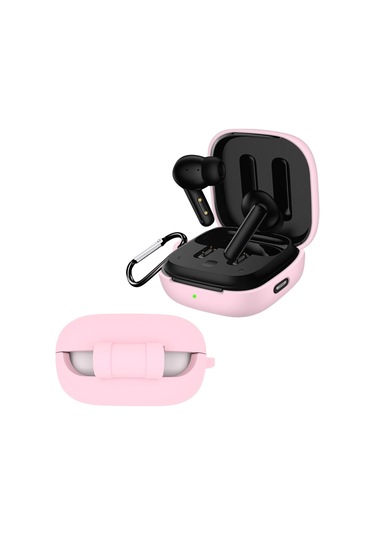 Pembe Silikon Koruyucu Kapak Qcy T13 Anc Airdots Tws Bluetooth Kulaklık Kutusu Toz Geçirmez Koruyucu Kılıf