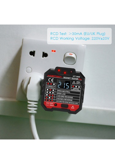 Springsun Huabo Hassas Dijital Lcd Soket Test Cihazı İngiliz Standardı Ht106e