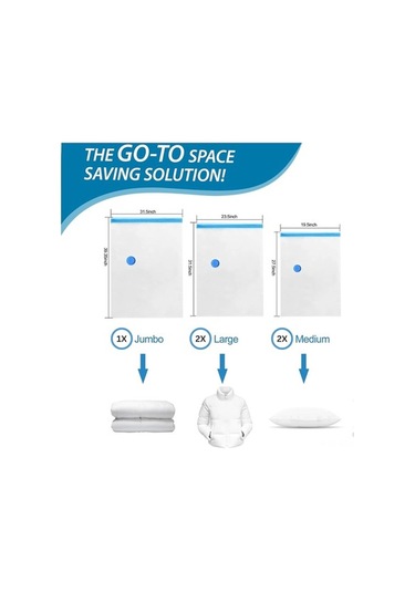 Pazly 13 Parçalık Vakumlu Saklama Poşeti Seti - El Pompalı, Kıyafet & Yorganlar İçin Optimize Edilmiş