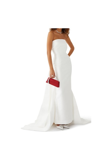 Solace London Imani Maxi Elbise - Renk Krem
