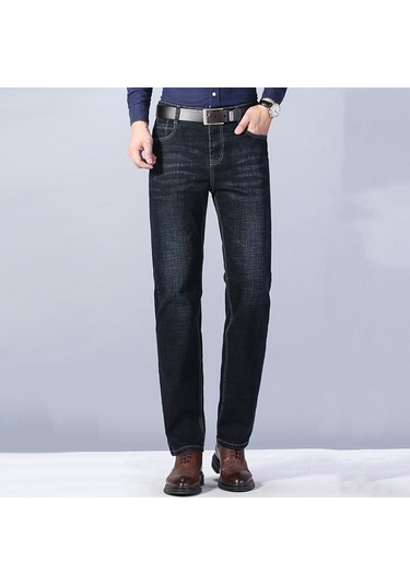 Sones Erkek İş Günlük Giyim Pantolon Streç Bol Düz Paça Pantolon Siyah