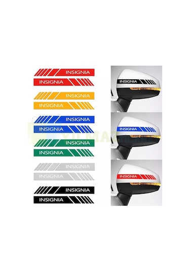 Opel Insignia Yan Ayna Şerit Sticker Etiket Yapıştırma 6 Adet 20 X 2 Cm
