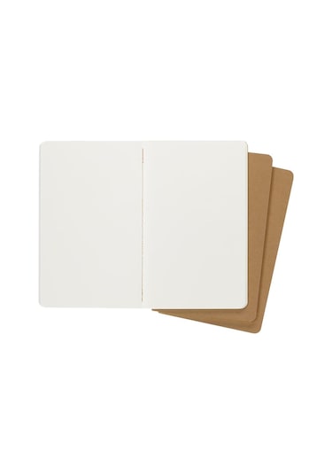 Moleskine Çizgisiz Cahier Not Defteri 3 Lü Set L Boy Kraft Kahve