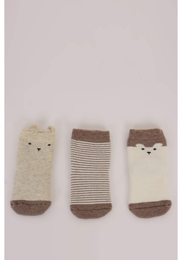 DeFacto Erkek Bebek Dikişsiz 3'lü Pamuklu Uzun Çorap C9109A5NSKR1