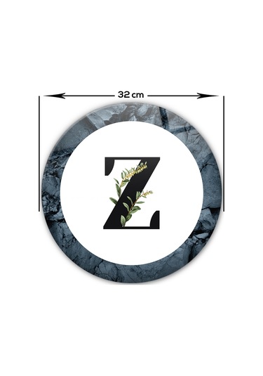 Decorita Cam Kesme Tahtası - Cam Kesme Tablası - Harfli Tasarım Z Çap 32 CM