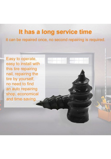Ranyeek 10 Adet Motosiklet Elektrikli Araç Vakuum Lastik Tamir Mantar Çiviği - Hızlı Montajsız 3-5mm Yara Onarımı Siyah Büyük Boy